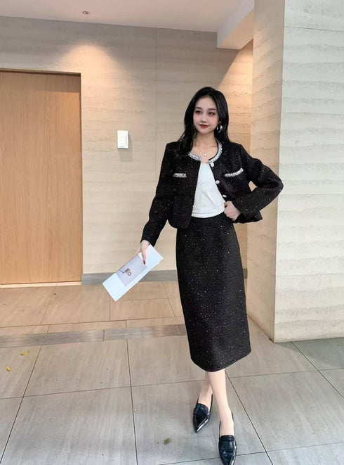 Pearl Embedded Premium Quality Tweed Co-Ord Sets